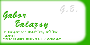 gabor balazsy business card